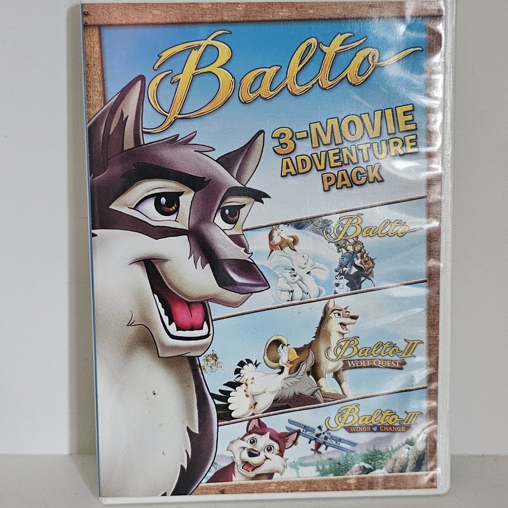 Balto 3-Movie Adventure Pack DVD Collection Wolf Quest Wings of Change Trilogy